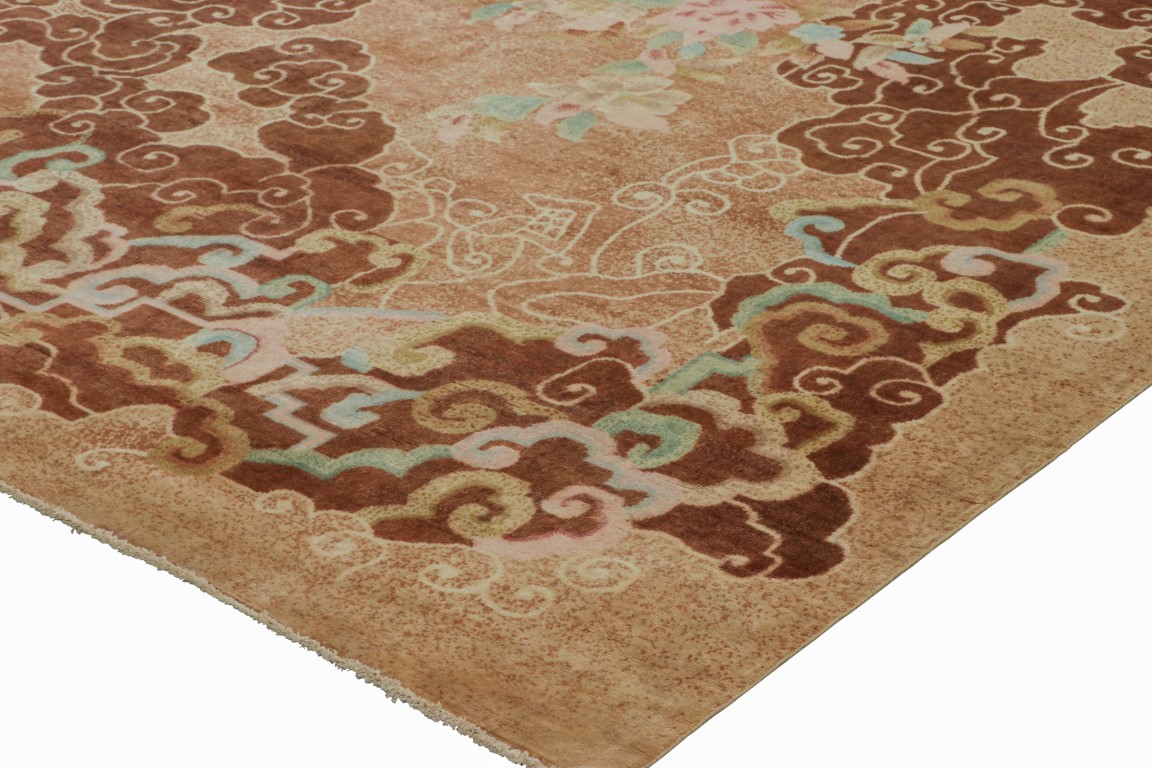 Chinese Art Deco Floral Rug