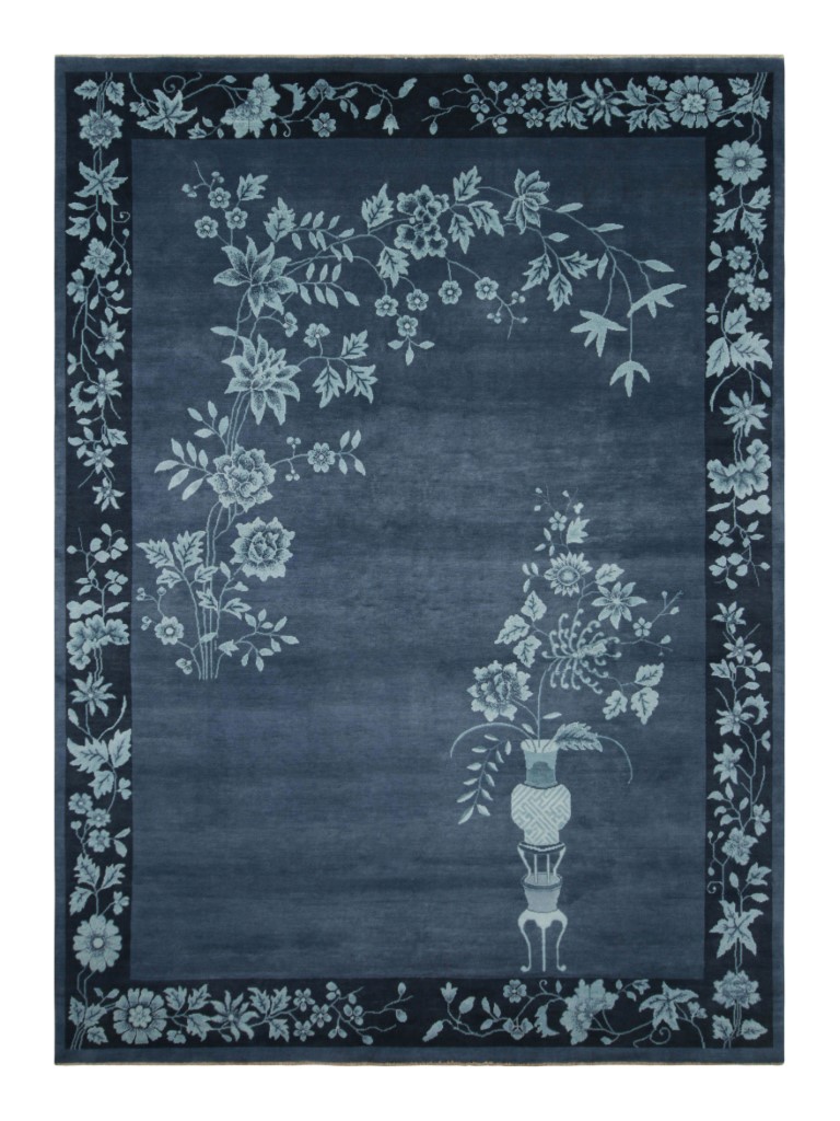Chinese Art Deco Floral Rug