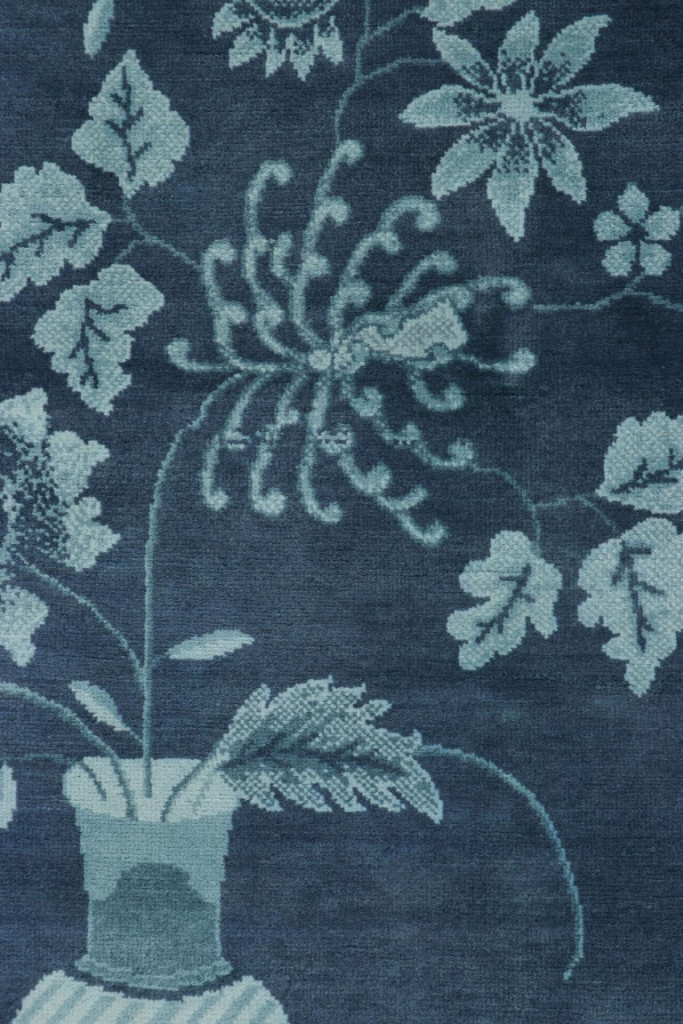 Chinese Art Deco Floral Rug