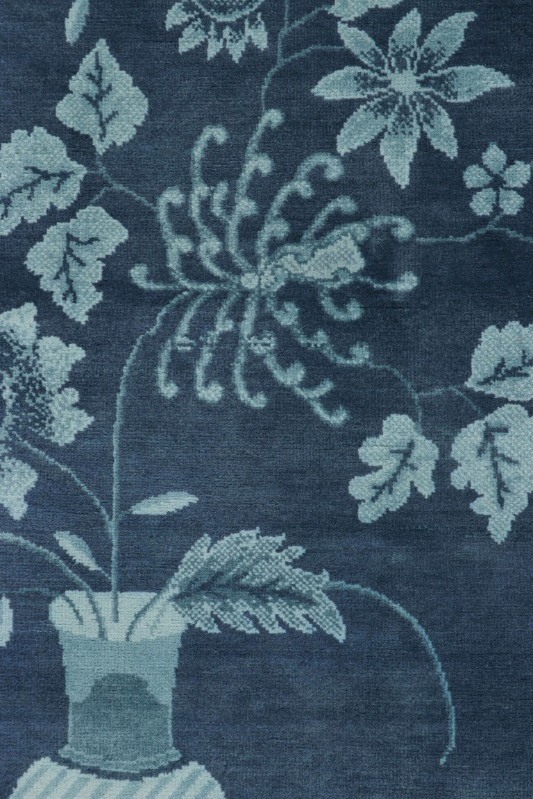 Chinese Art Deco Floral Rug