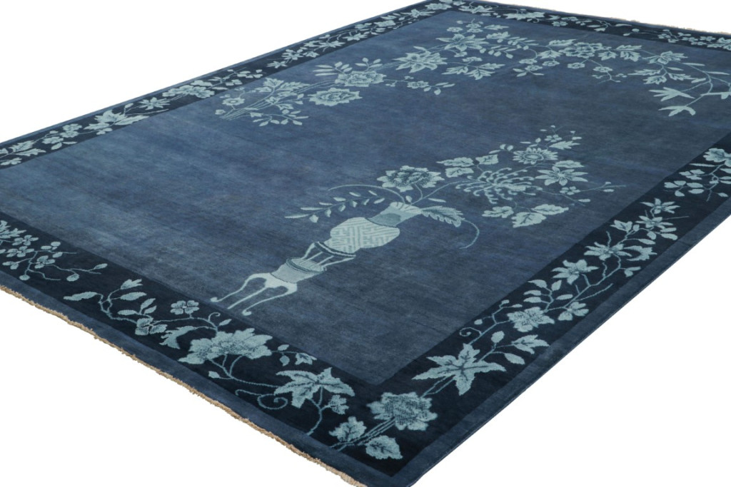Chinese Art Deco Floral Rug
