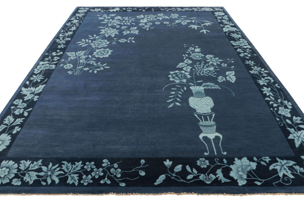 Chinese Art Deco Floral Rug