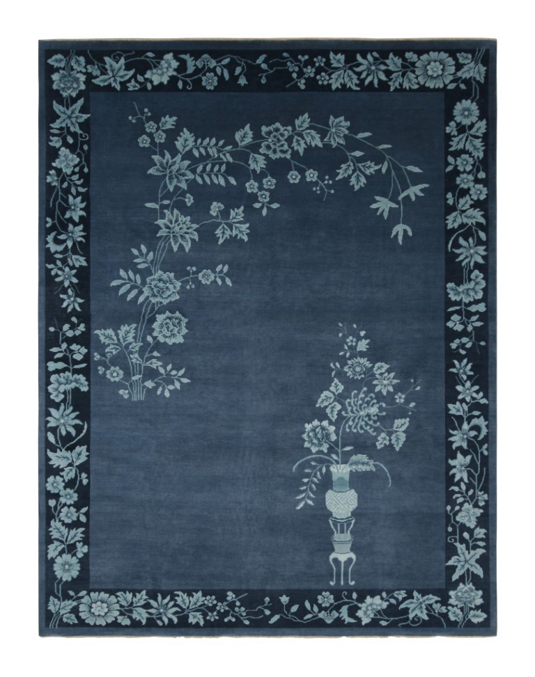 Chinese Art Deco Floral Rug