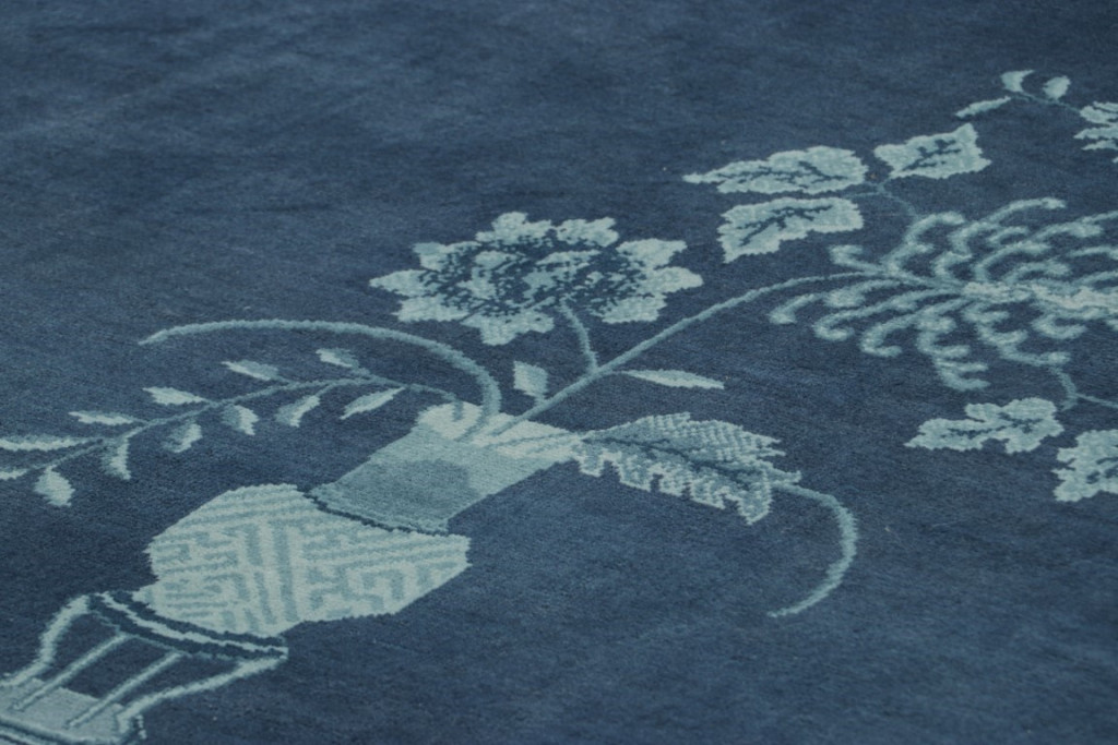 Chinese Art Deco Floral Rug