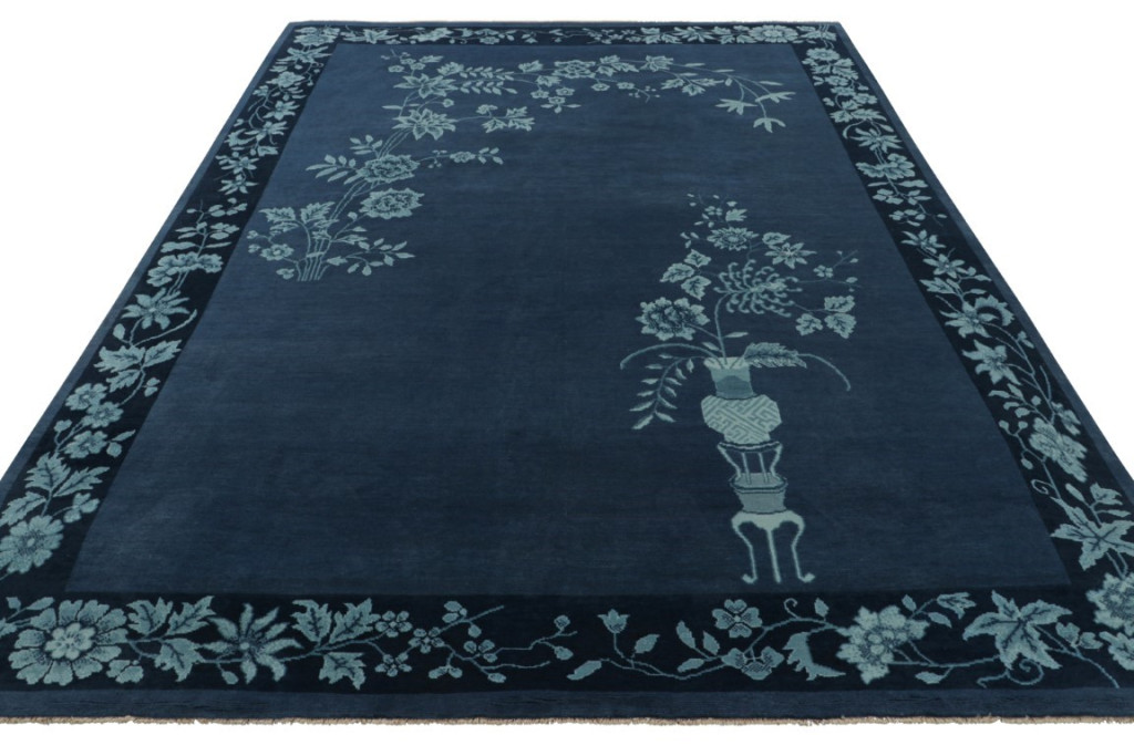 Chinese Art Deco Floral Rug