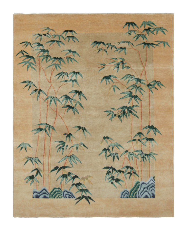 Chinese Art Deco Floral Rug
