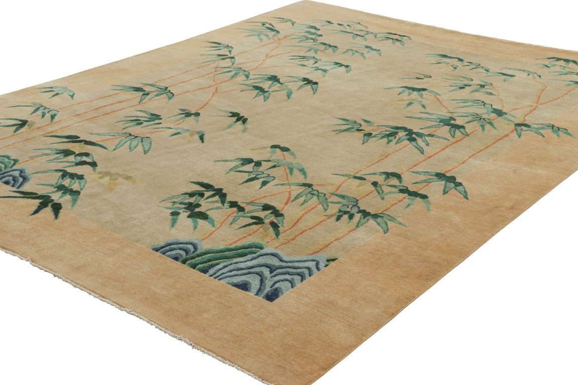 Chinese Art Deco Floral Rug