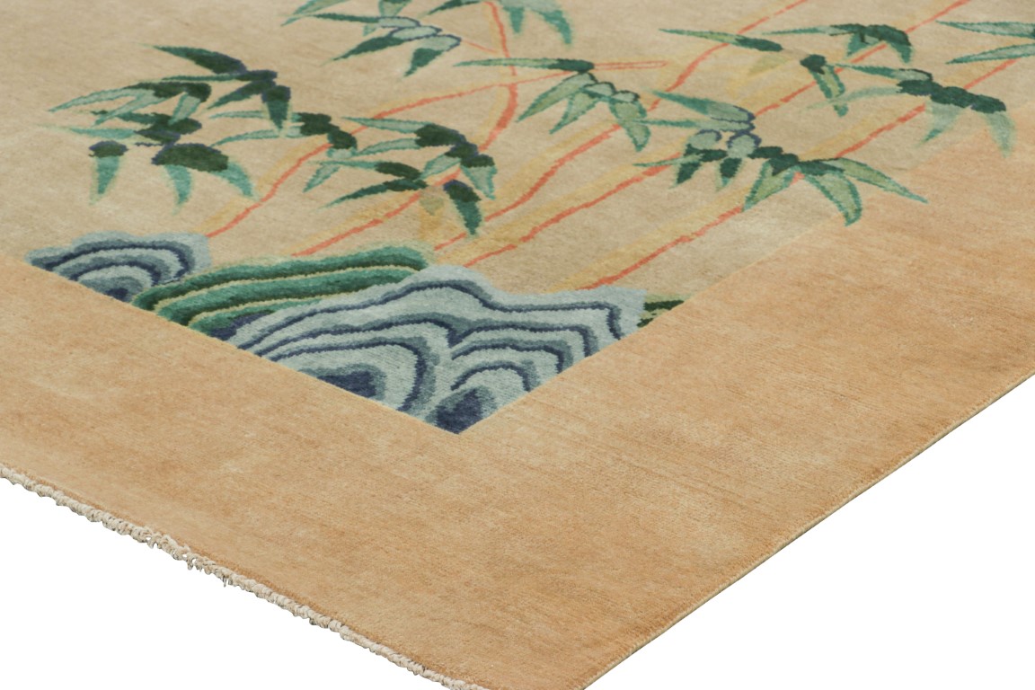 Chinese Art Deco Floral Rug