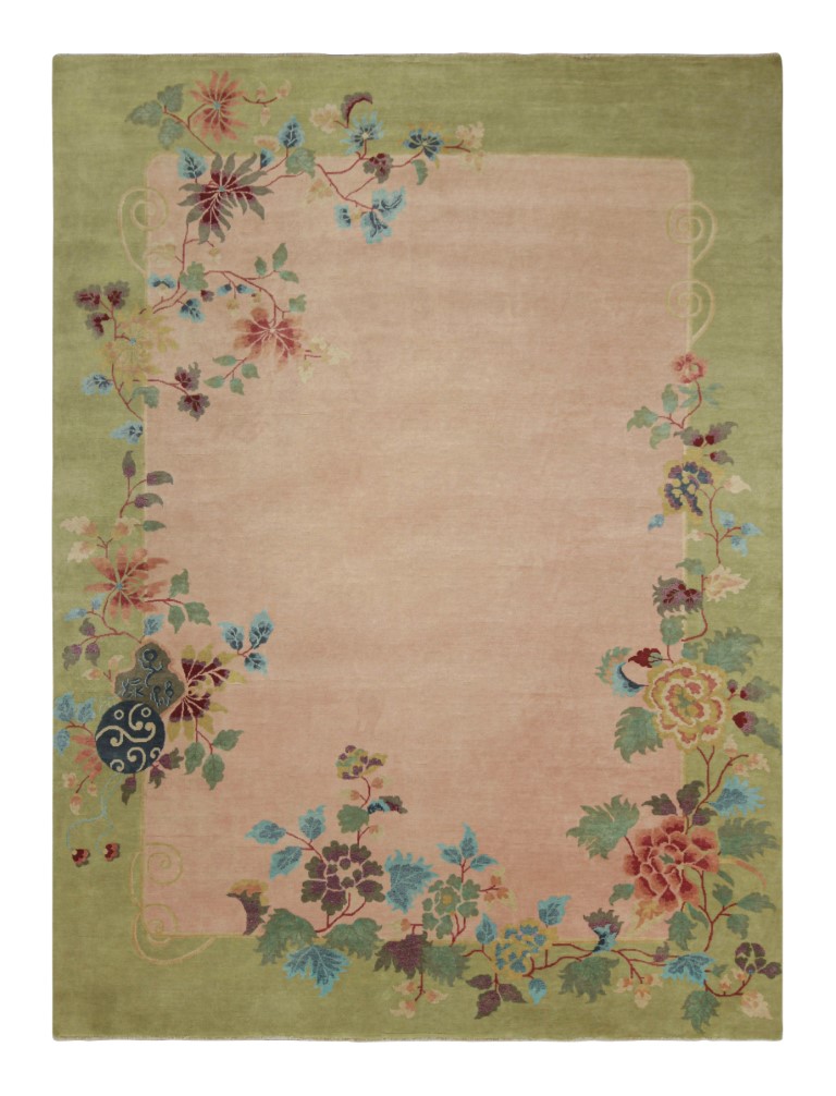Chinese Art Deco Floral Rug