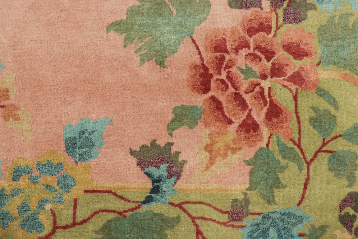 Chinese Art Deco Floral Rug