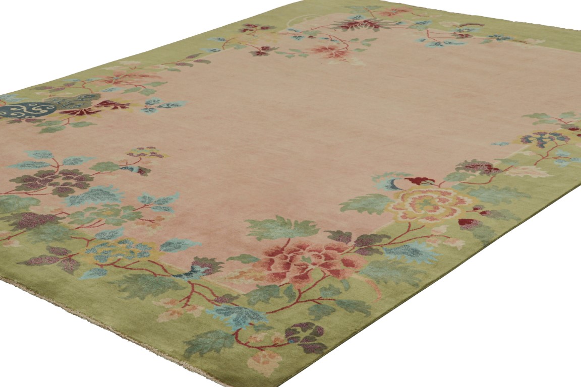 Chinese Art Deco Floral Rug