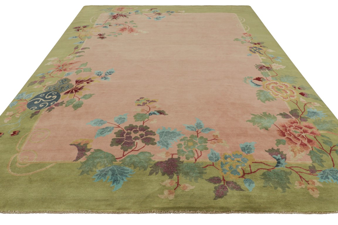 Chinese Art Deco Floral Rug