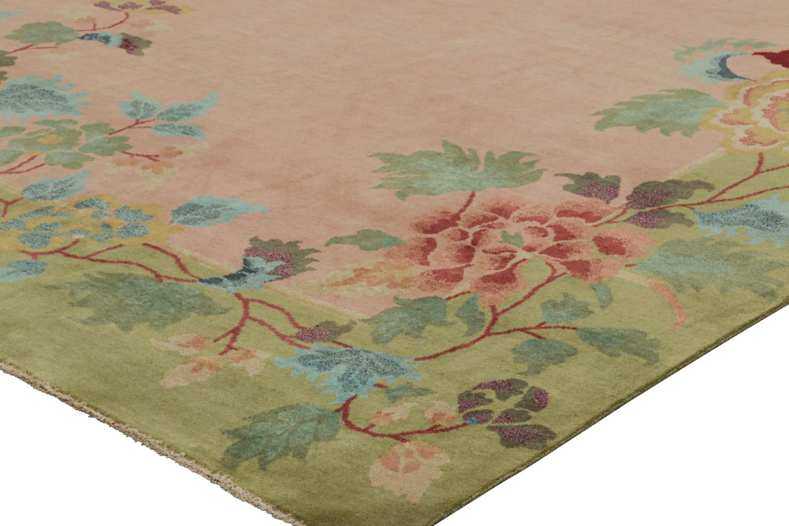Chinese Art Deco Floral Rug
