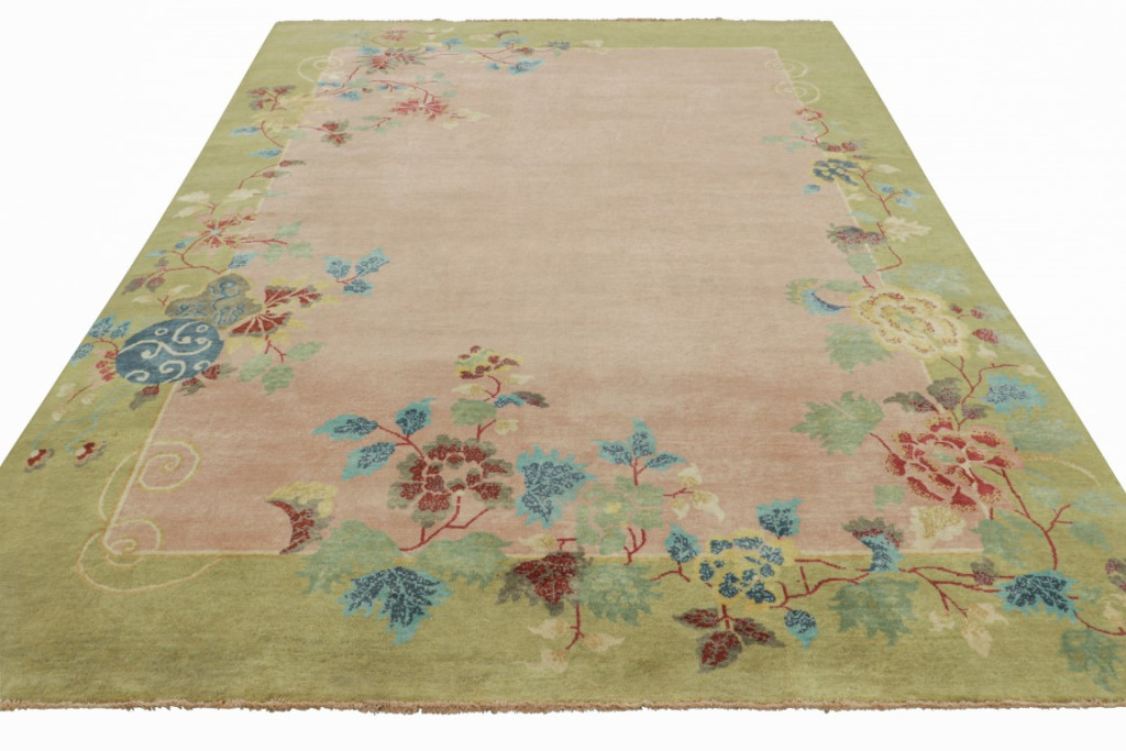 Chinese Art Deco Floral Rug