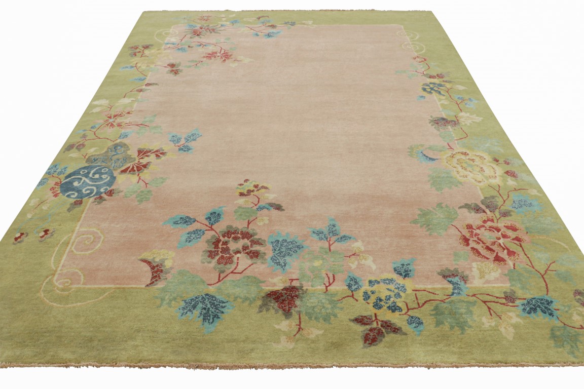 Chinese Art Deco Floral Rug