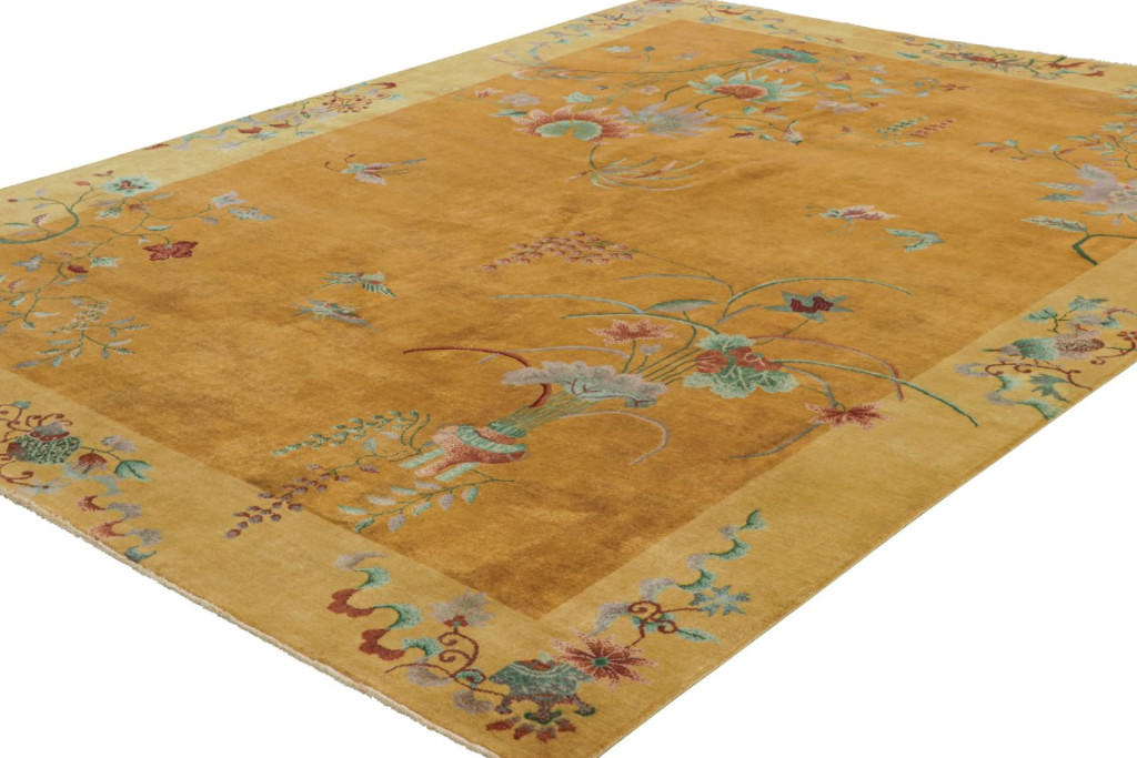 Chinese Art Deco Floral Rug