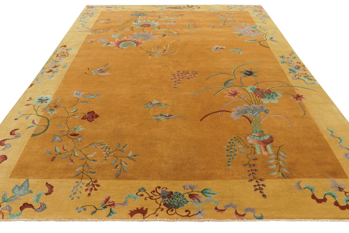 Chinese Art Deco Floral Rug