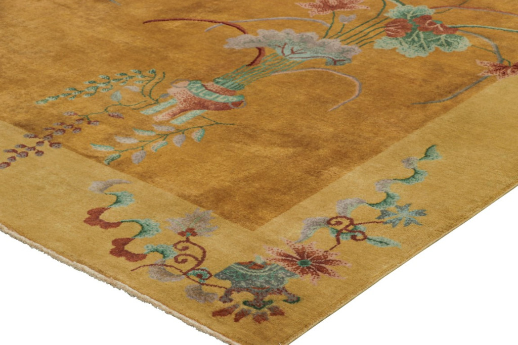 Chinese Art Deco Floral Rug