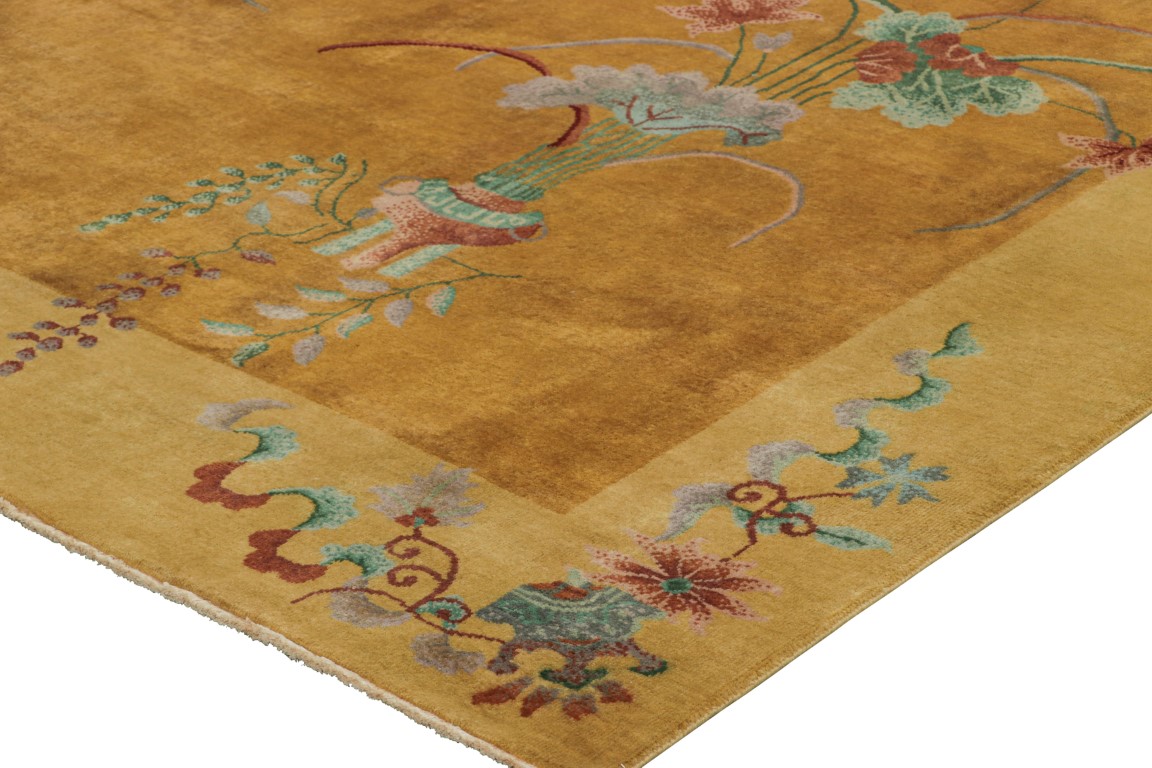 Chinese Art Deco Floral Rug
