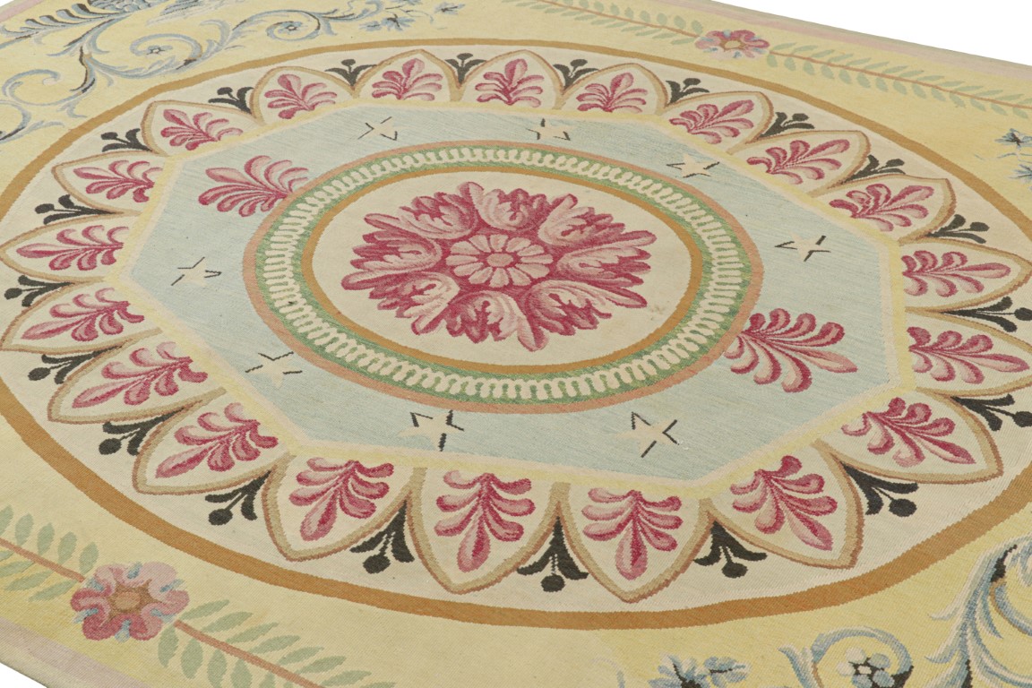 Antique Aubusson Floral Rug