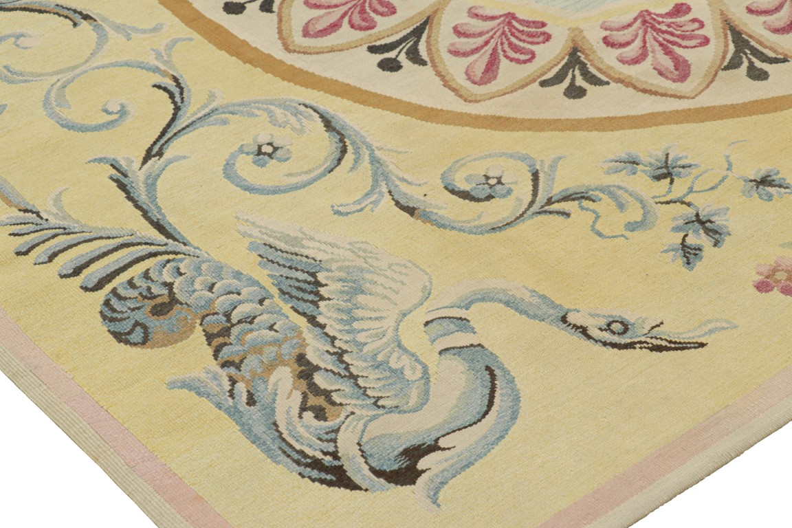 Antique Aubusson Floral Rug
