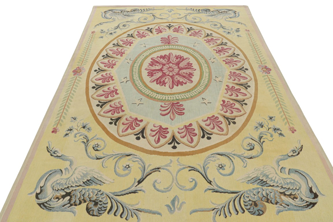 Antique Aubusson Floral Rug