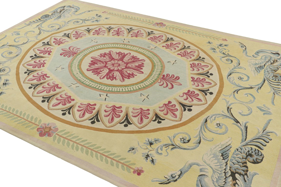 Antique Aubusson Floral Rug