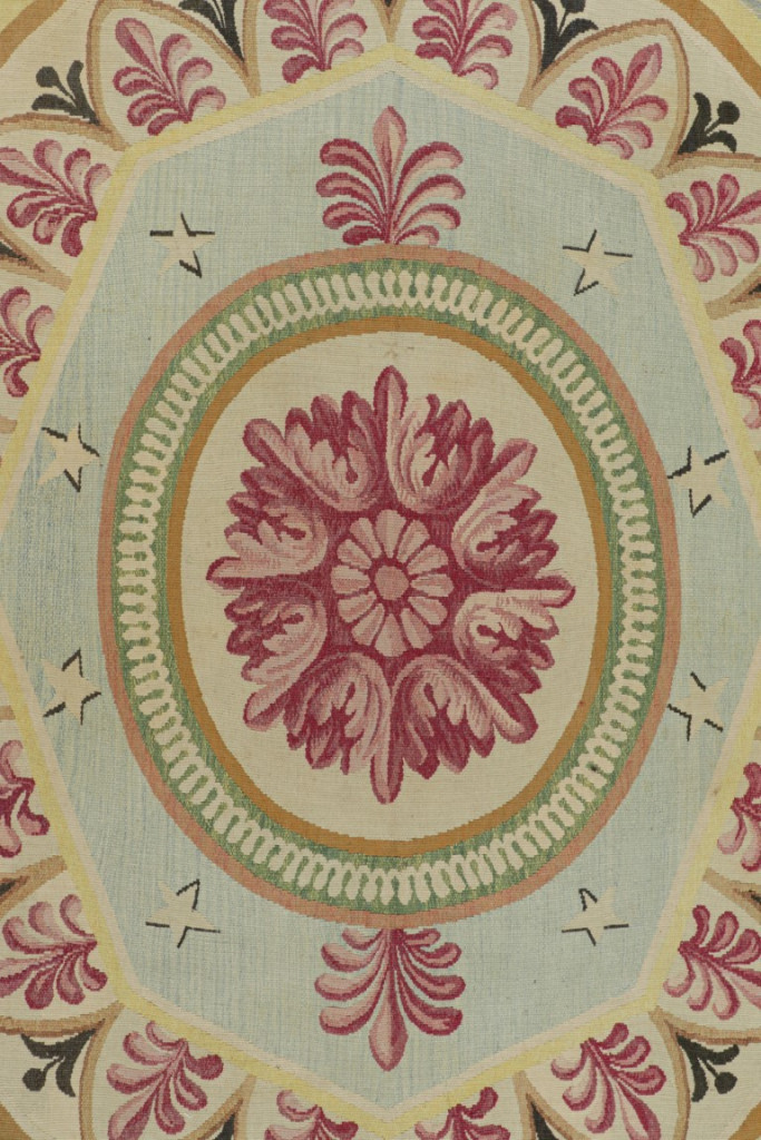 Antique Aubusson Floral Rug