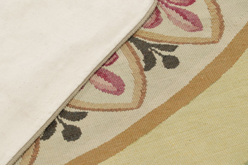 Antique Aubusson Floral Rug