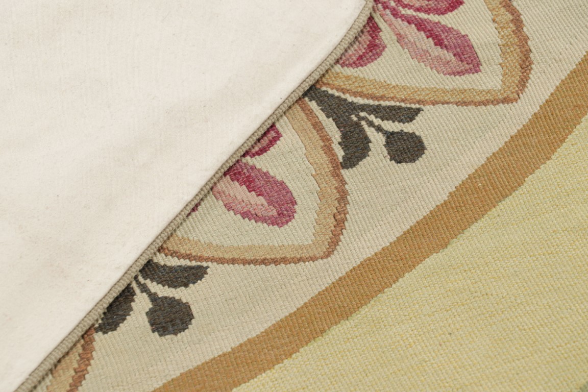 Antique Aubusson Floral Rug