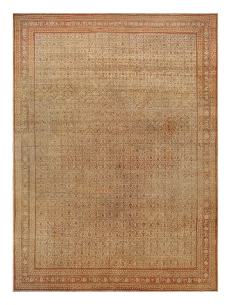 Antique Tabriz Floral Rug