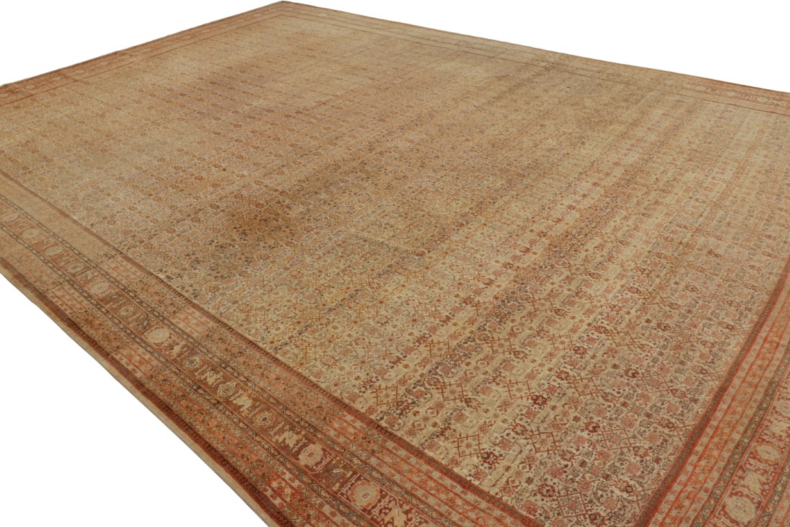 Antique Tabriz Floral Rug