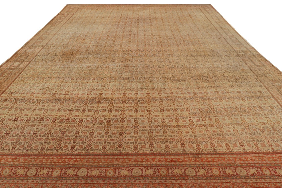 Antique Tabriz Floral Rug
