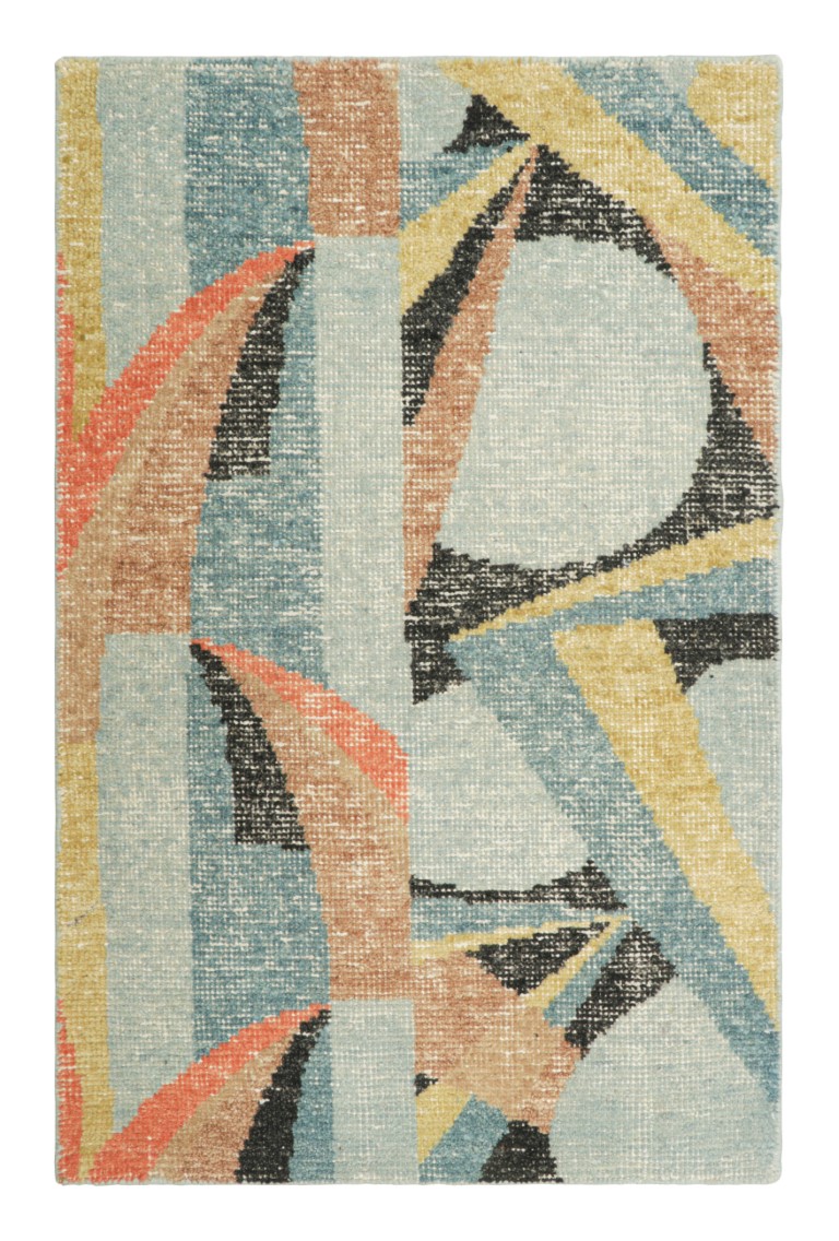 Distressed Custom Rug Sample, Abstract