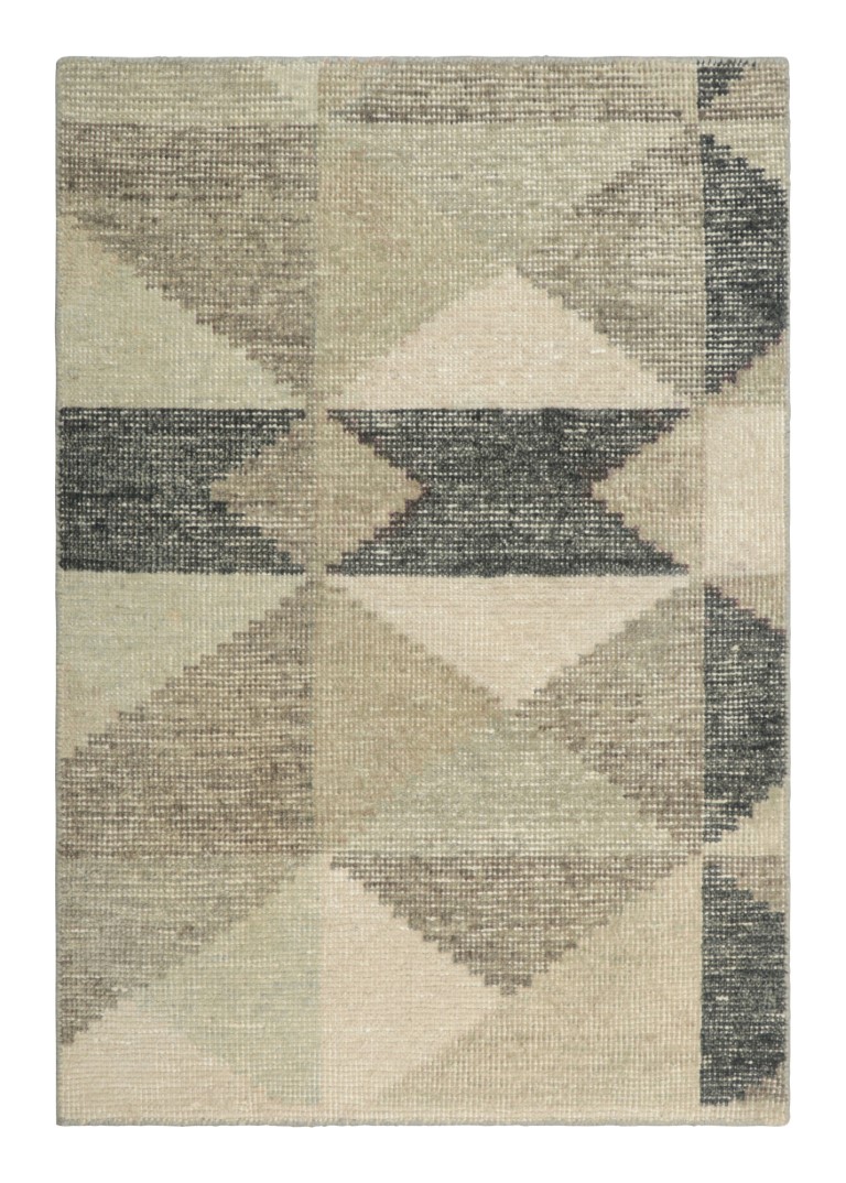Distressed Custom Rug Sample, Geometric