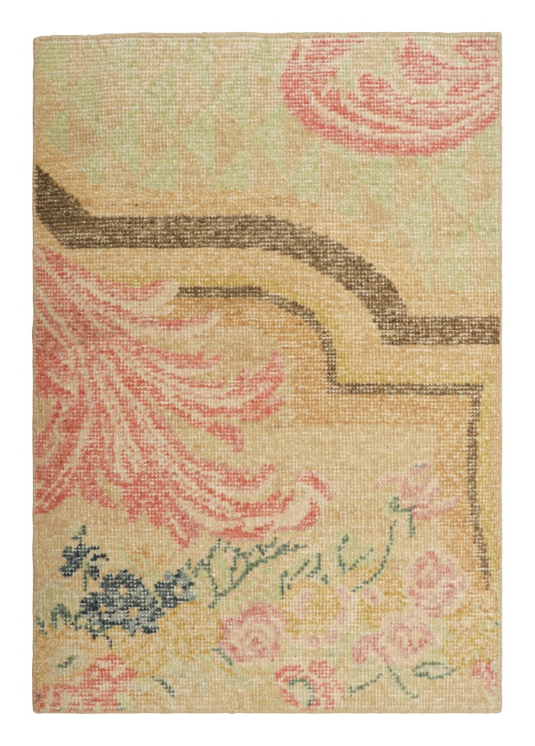 Distressed Custom Rug Sample, Floral
