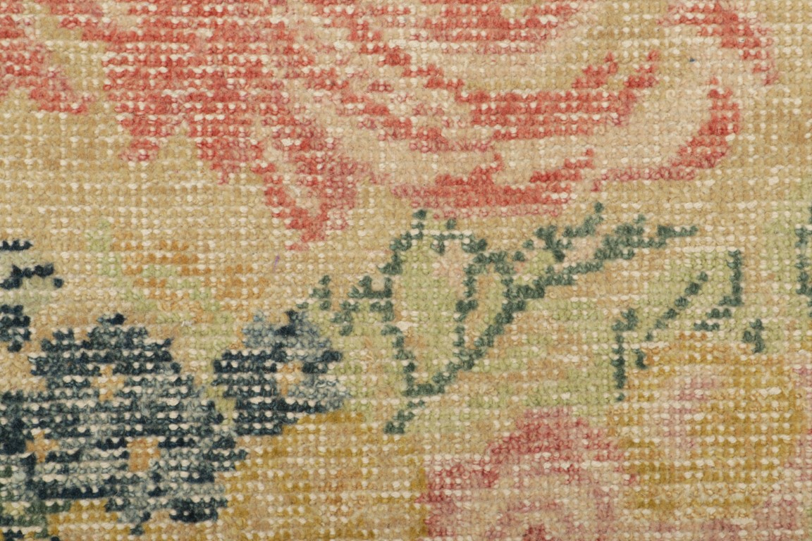 Distressed Custom Rug Sample, Floral