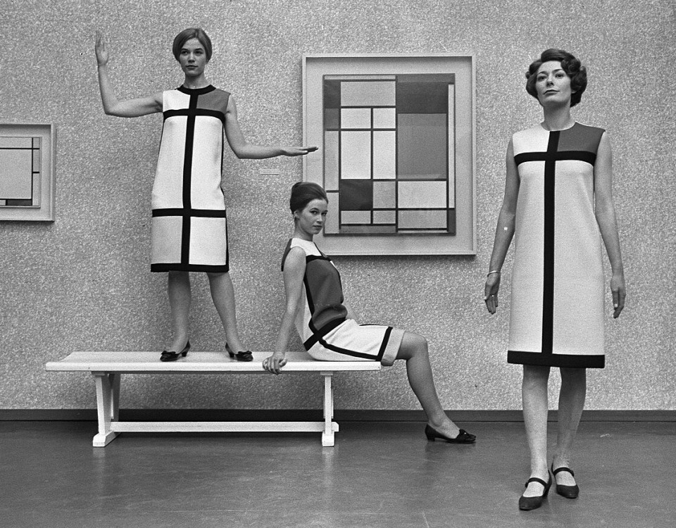 Mondriaanmode uit Parijs, japonnen gemaakt door Yves St. Laurent , de modellen i, Bestanddeelnr 918 6690
