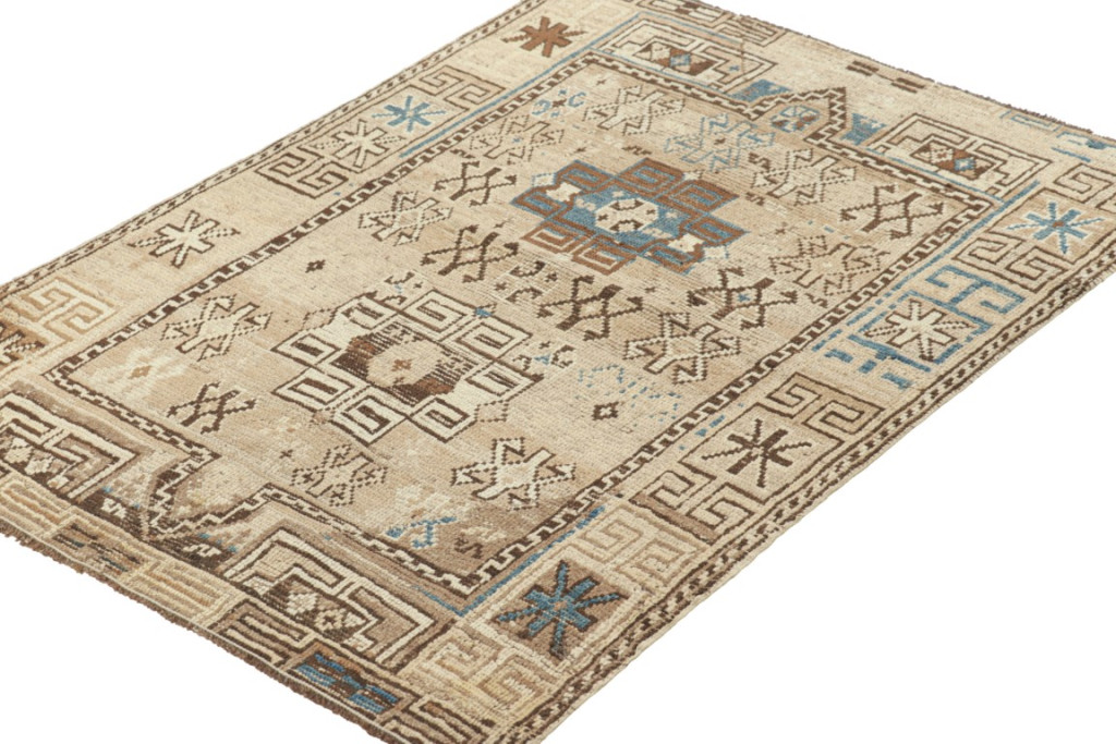 Antique Kazak Geometric Rug