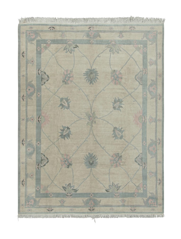Modern Oushak Floral Rug
