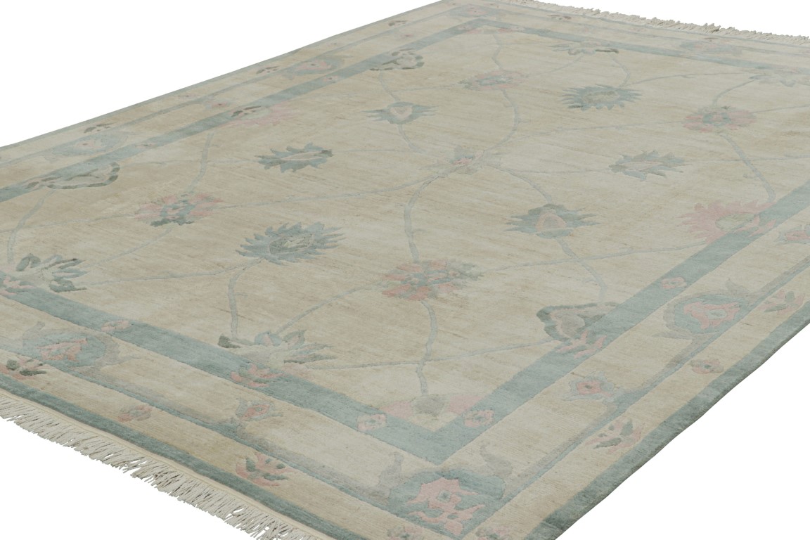 Modern Oushak Floral Rug