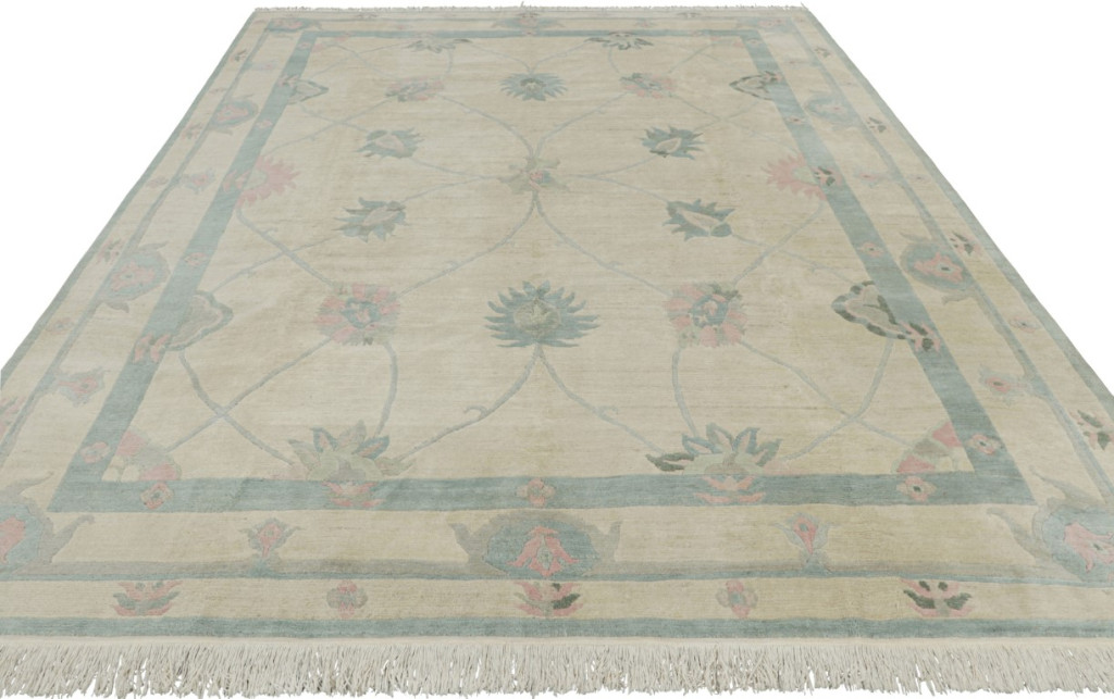 Modern Oushak Floral Rug