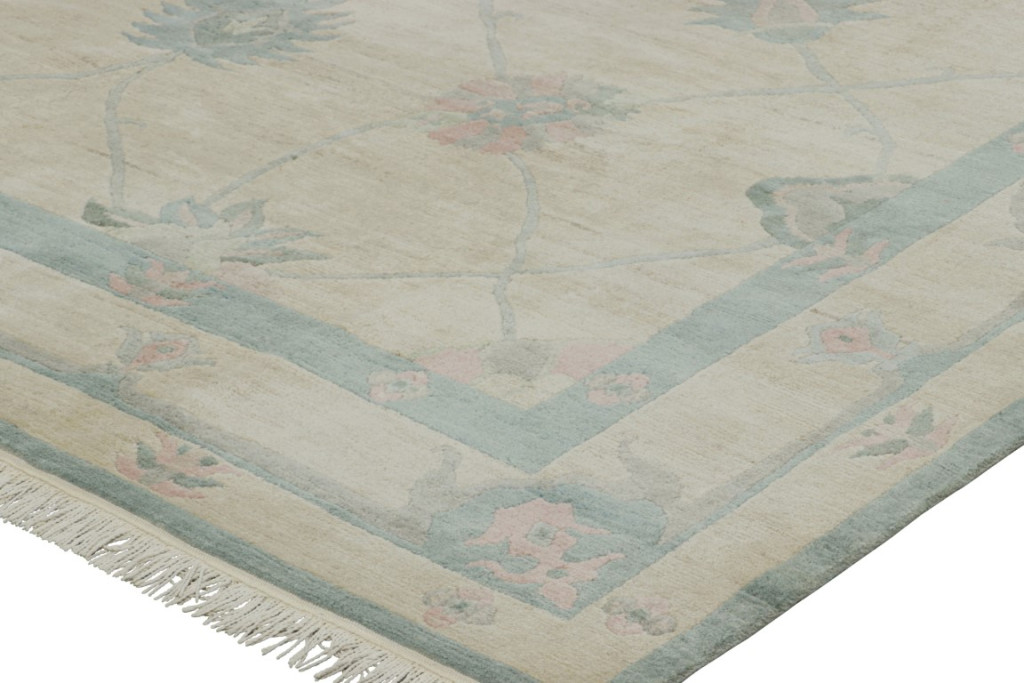 Modern Oushak Floral Rug