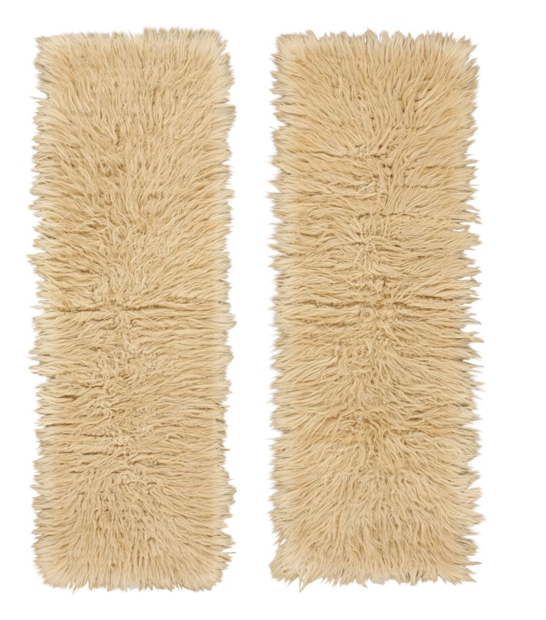 Vintage Tulu Runner Pair Twin Shag Rugs