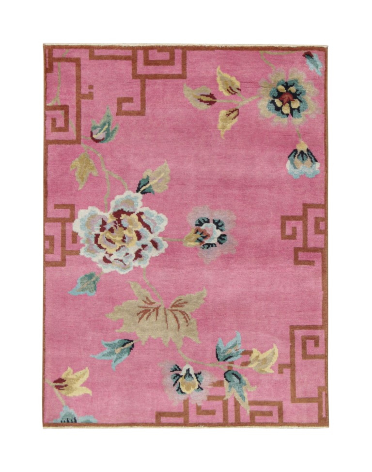 Chinese Art Deco Floral Rug