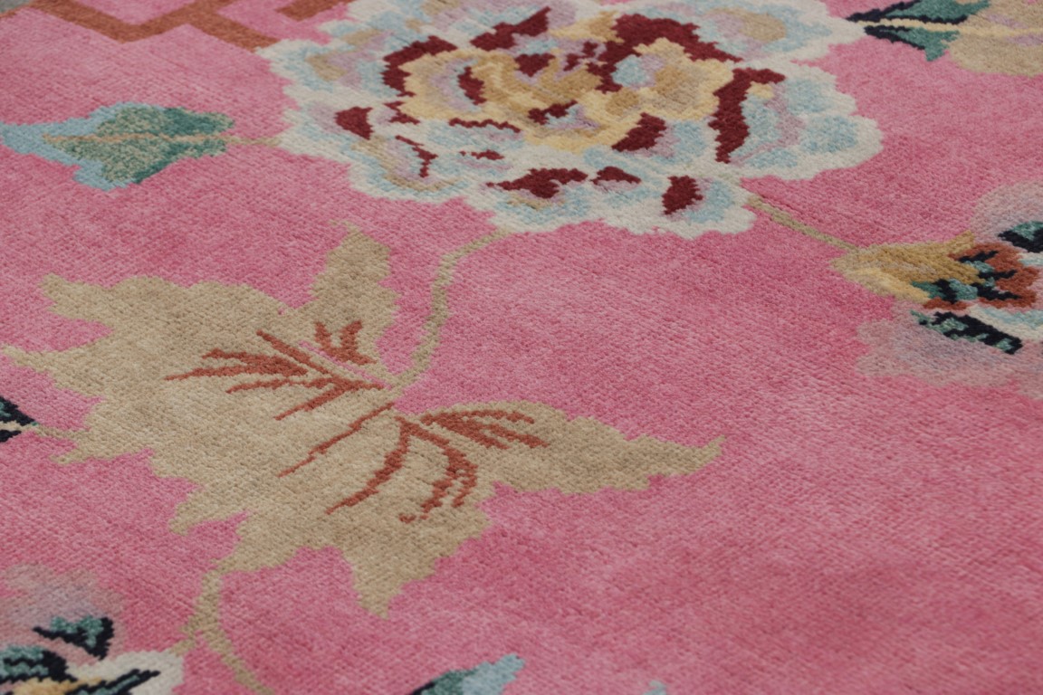 Chinese Art Deco Floral Rug