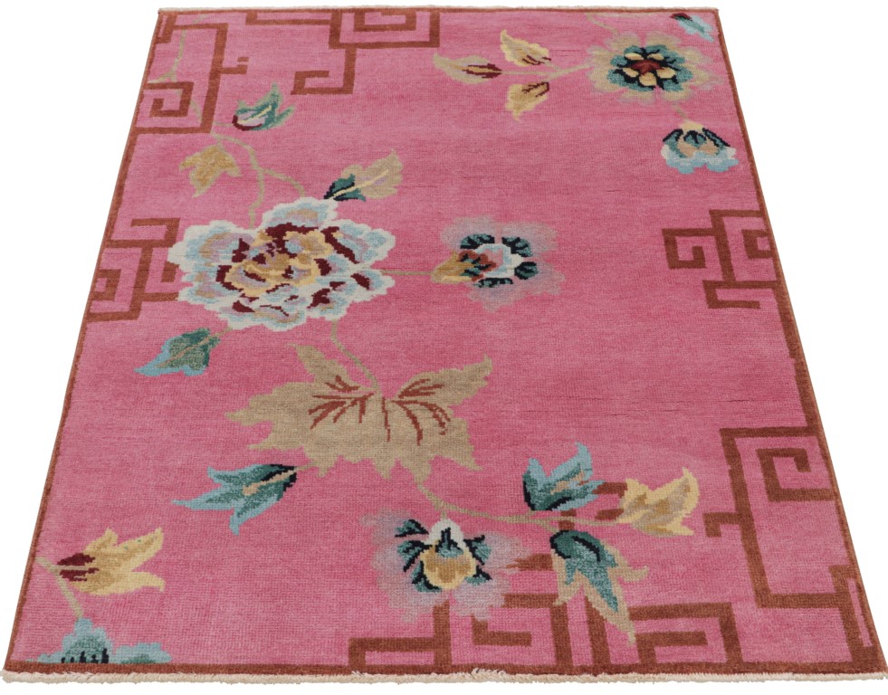 Chinese Art Deco Floral Rug