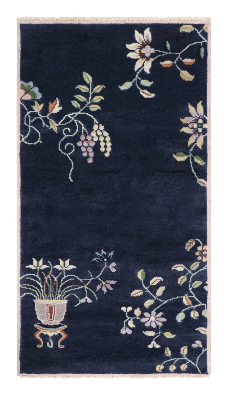 Chinese Art Deco Floral Rug