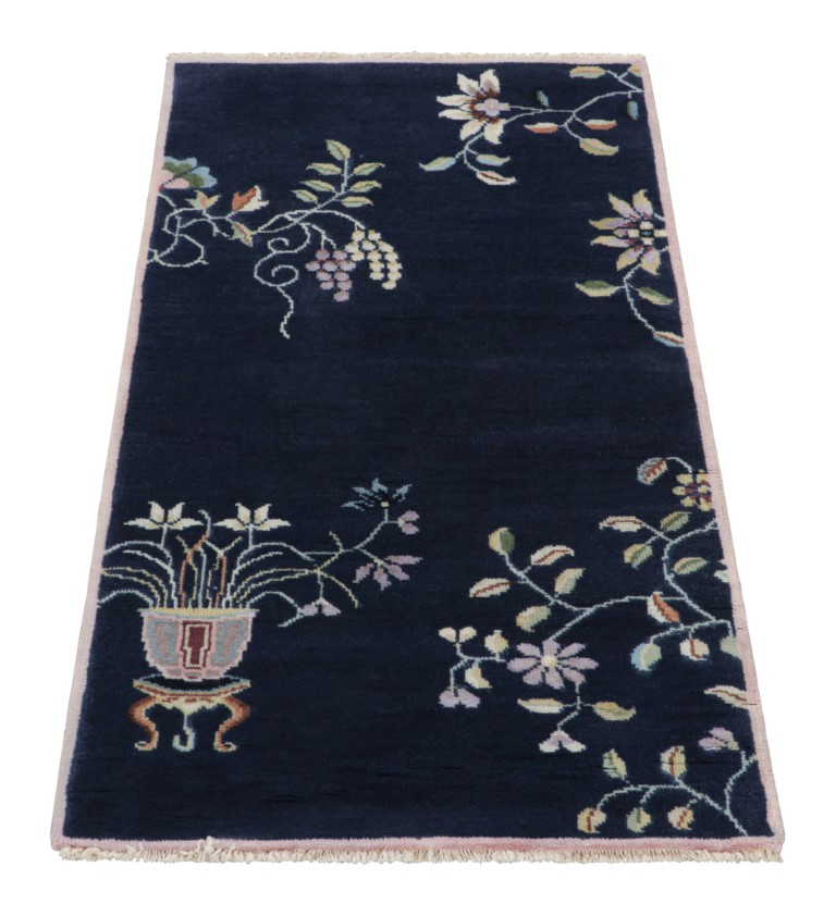 Chinese Art Deco Floral Rug