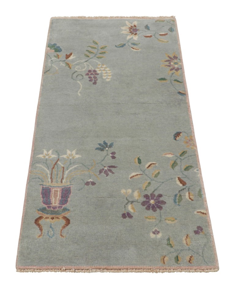 Chinese Art Deco Floral Rug